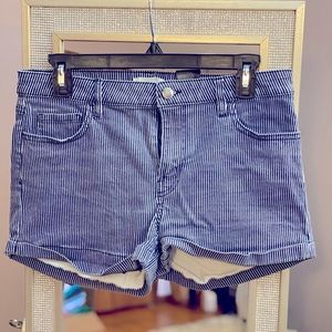 H&M striped jean shorts size 8